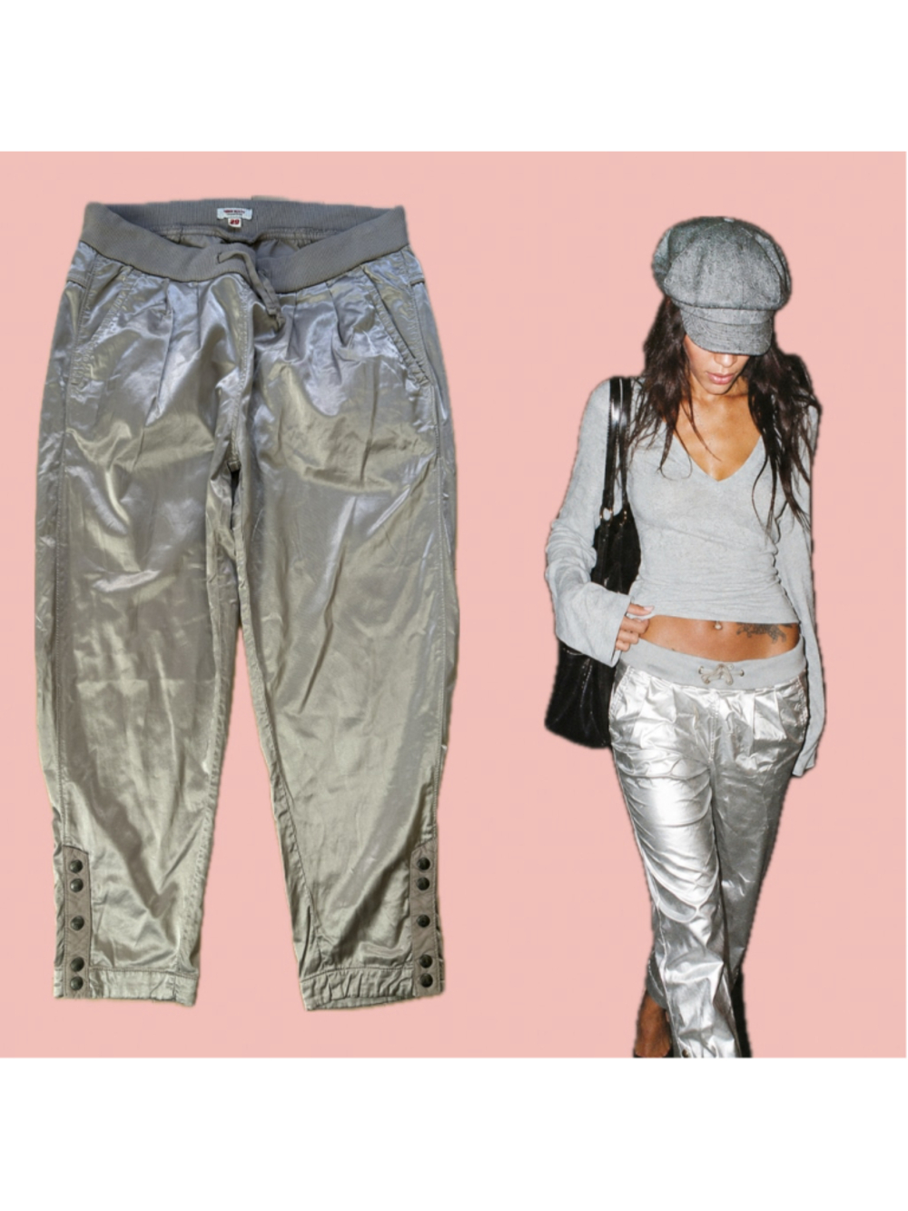 Miss Sixty Collection Low-Rise Satin Runway Pants Size 29